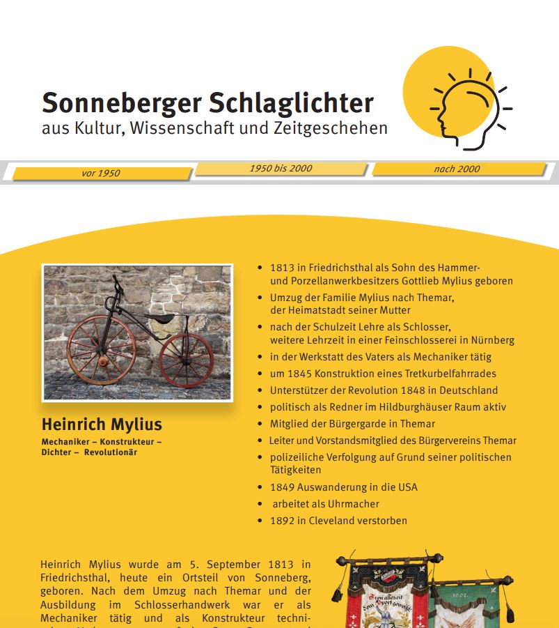 Gelbweißer Hintergrund mit schwarzer Schrift. Rechts oben eine gelber Kreis mit stilisiertem Kopf.